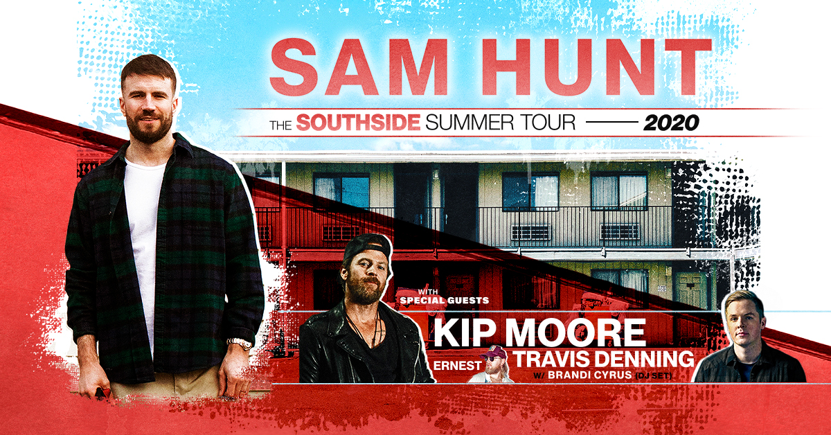 Sam Hunt, Kip Moore & Travis Denning at Darling's Waterfront Pavilion