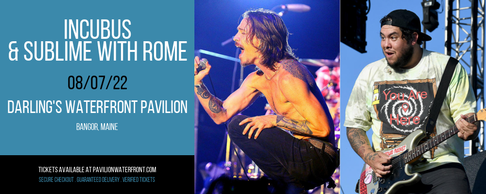 Incubus & Sublime With Rome at Darling's Waterfront Pavilion tickets Incubus & Sublime With Rome at Darling's Waterfront Pavilion